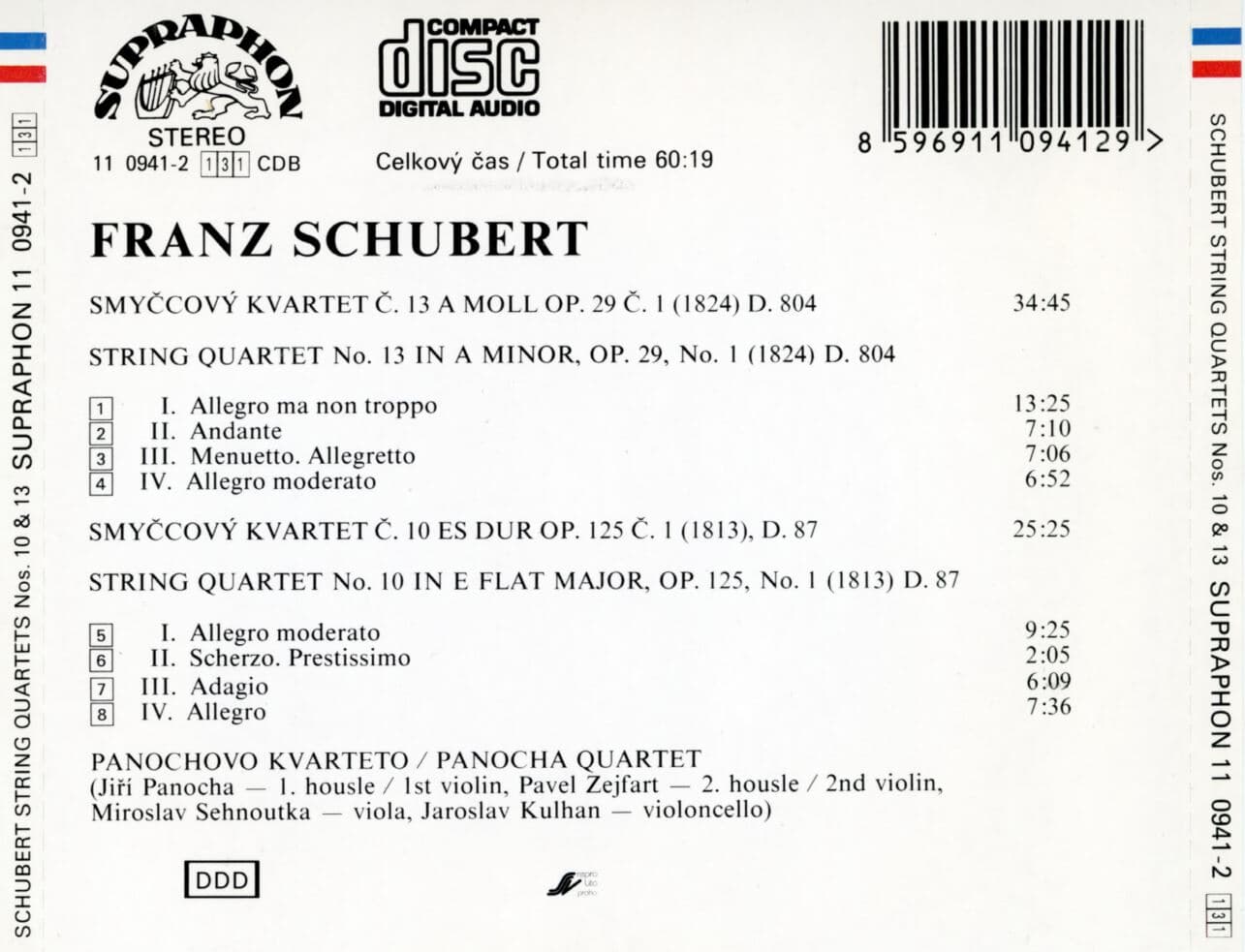 파노하 콰르텟 - Panocha Quartet - Schubert String Quartets Nos. 10 & 13 [체코발매]