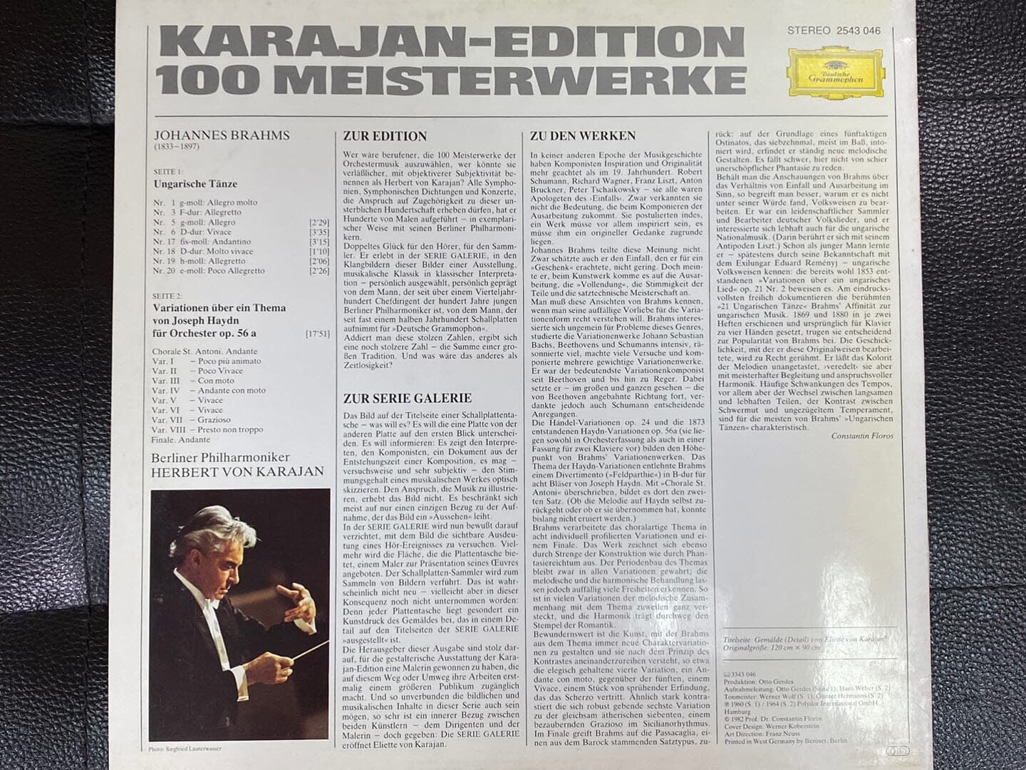 [LP] 카라얀 - Karajan - Brahms,Haydn 8 Ungarische Tanze,Variationen [Karajan-Edition 100] LP [독일반]