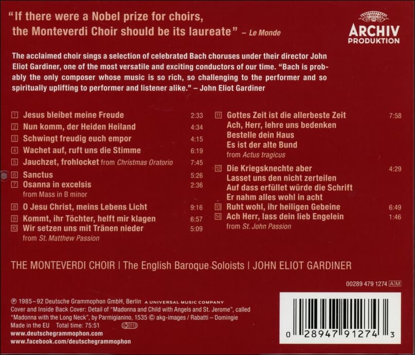 바흐의 위대한 합창음악 (Great Bach Choruses) - 가디너 (John Eliot Gardiner)(EU발매)