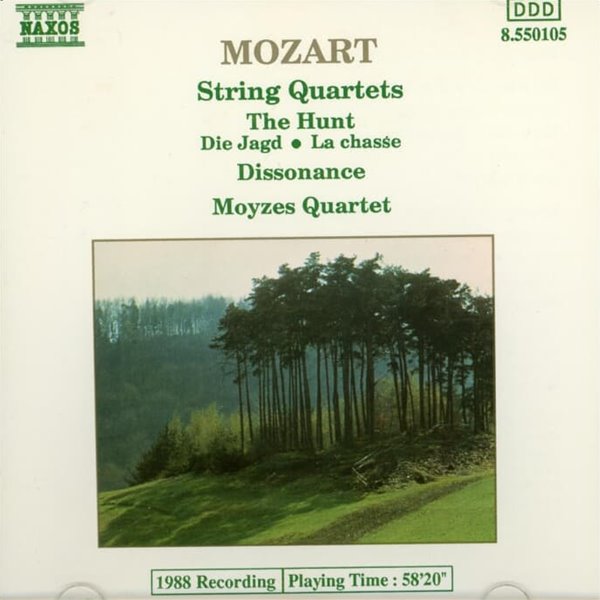 Mozart : The Hunt / Dissonance , 사냥 외 -  모이지스 현악 사중주단 (Moyzes String Quartet)(독일발매)