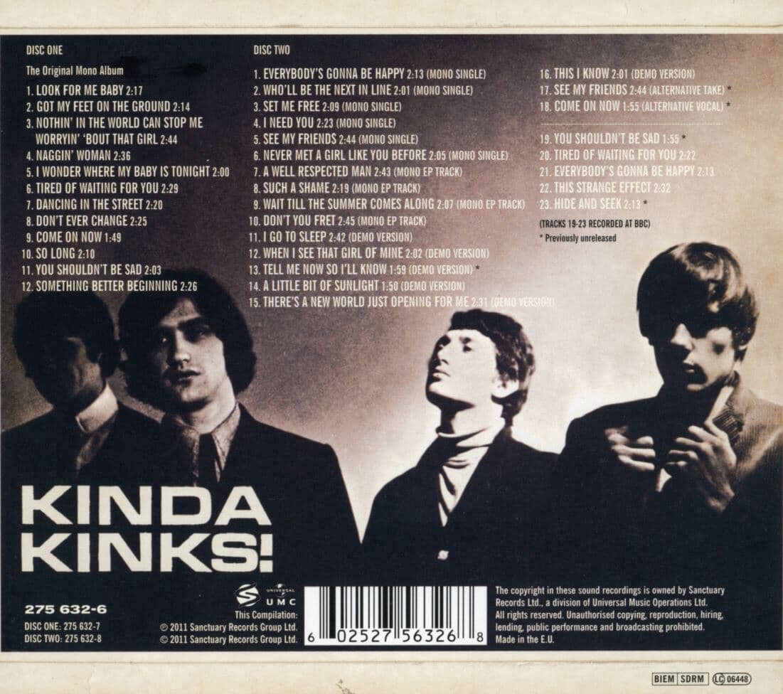 킨크스 - The Kinks - Kinda Kinks 2Cds [디지팩] [E.U발매]