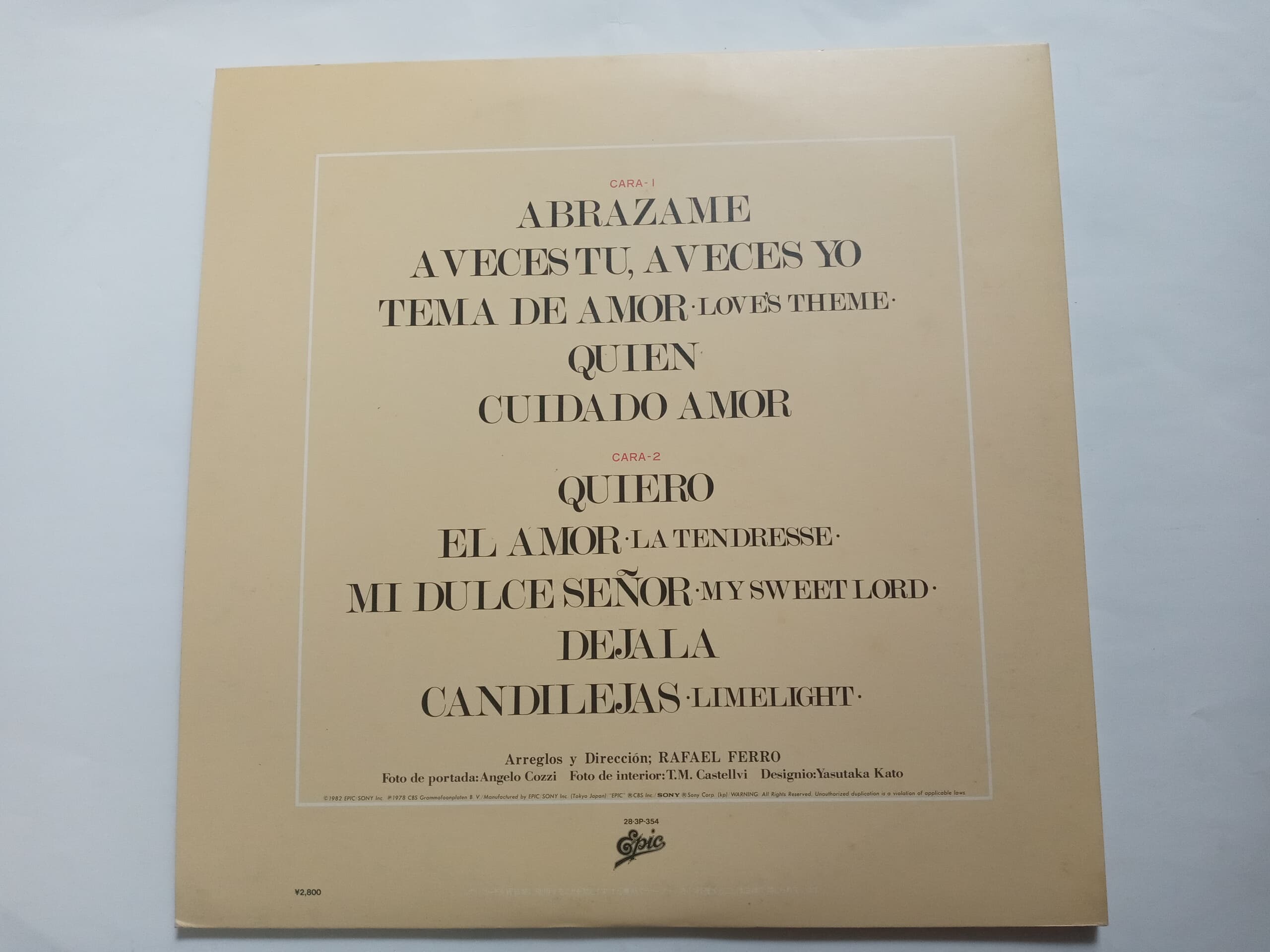 LP(수입) 훌리오 이글레시아스 Julio Iglesias : El Amor