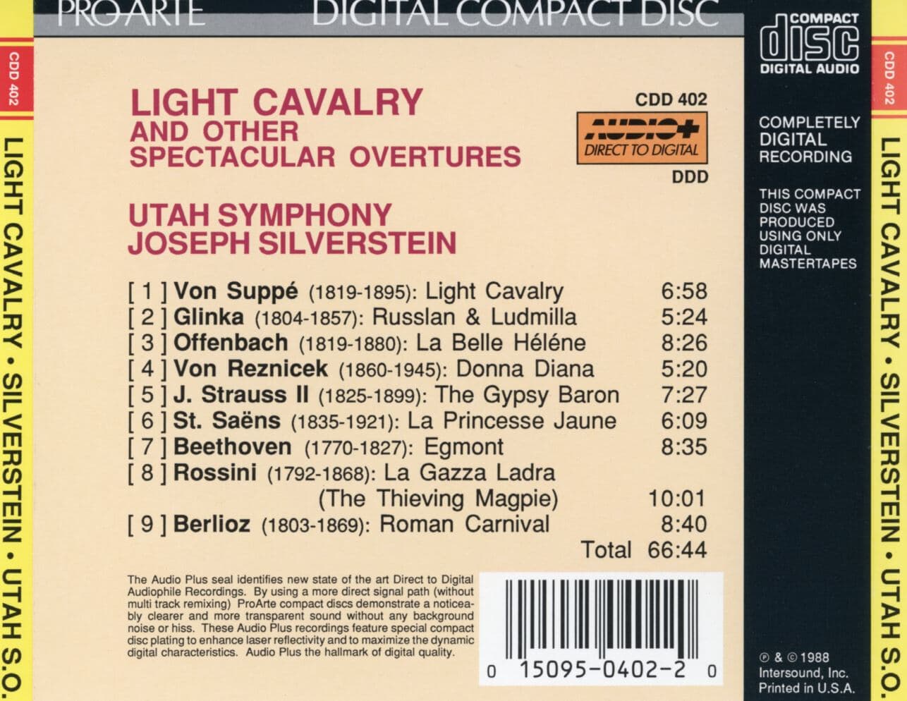 조셰프 실버스타인 - Joseph Silverstein - Light Cavalry and other Spectacular Overtures [U.S발매]