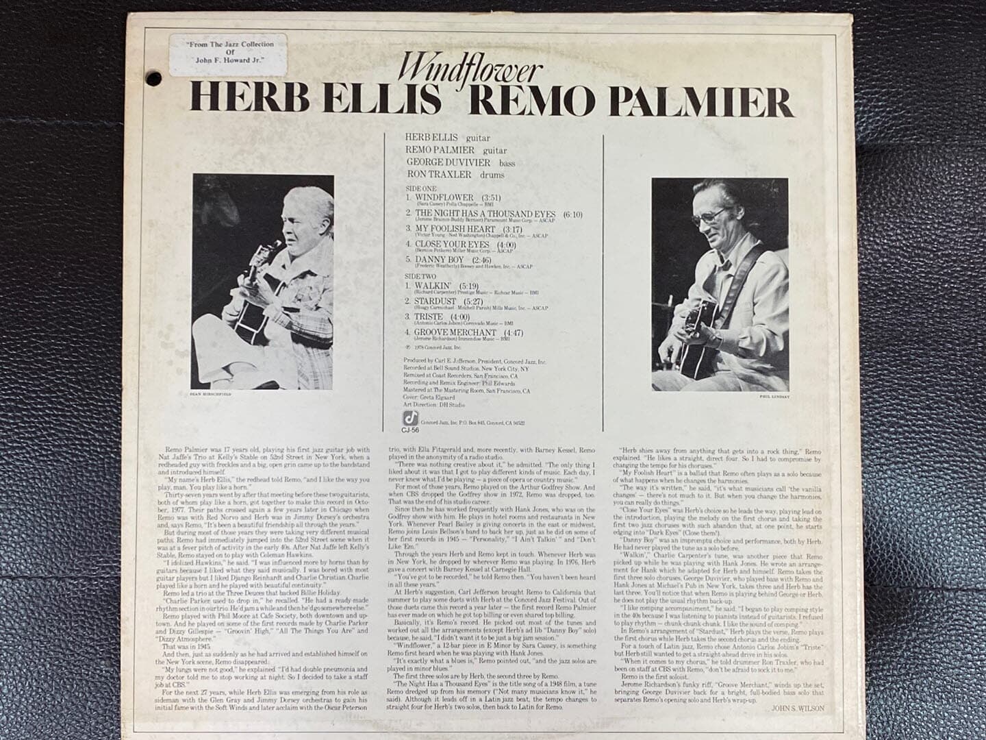 [LP] 허브 앨리스,레모 팔미에 - Herb Ellis,Remo Palmier - Windflower LP [U.S반]