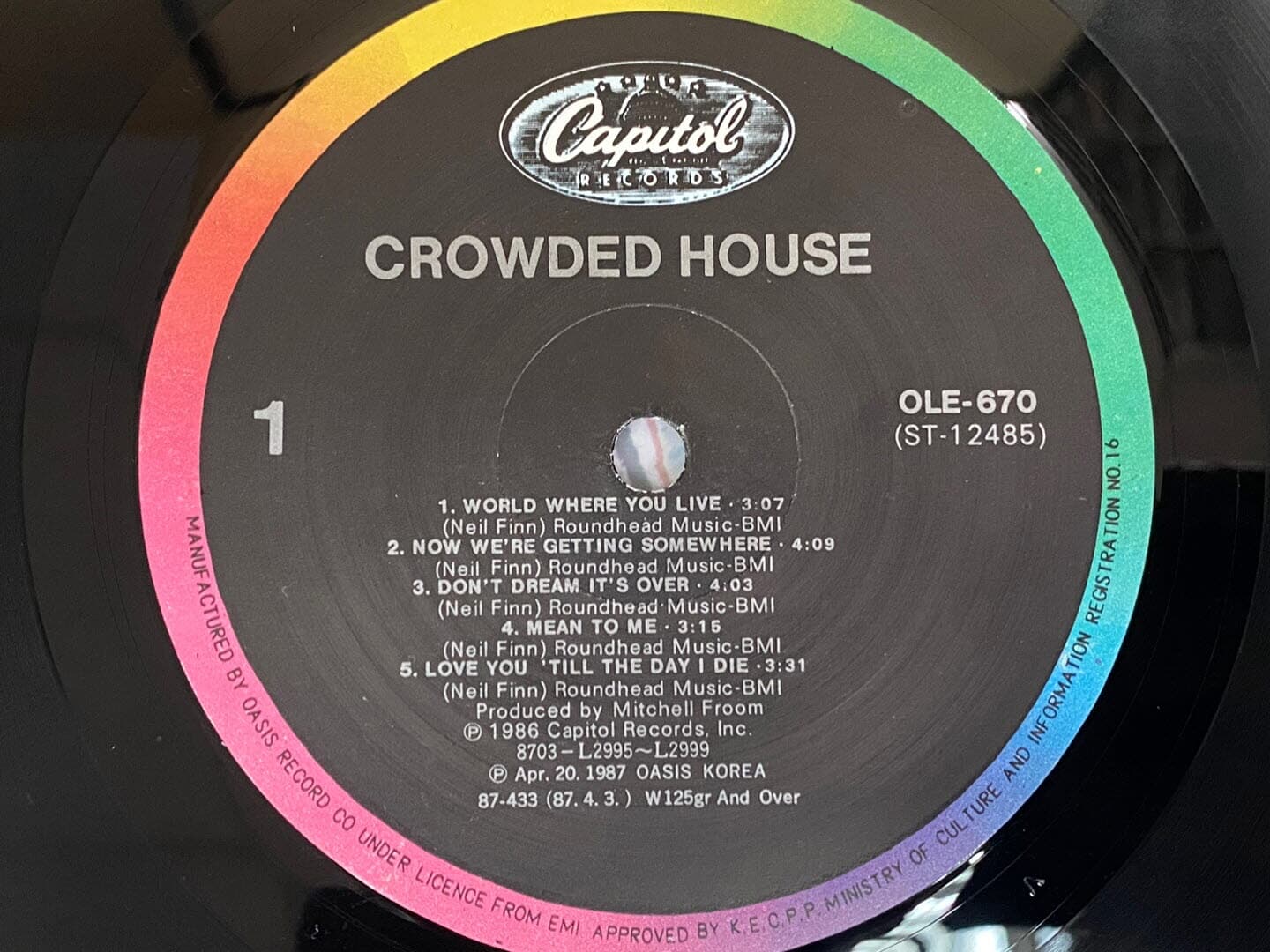 [LP] 크라우디드 하우스 - Crowded House - World Where You Live LP [오아시스-라이센스반]