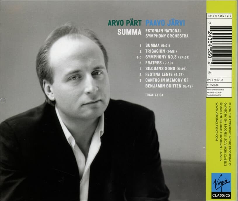 패르트 (Arvo Part) :  숨마 (Summa) - 예르비 (Paavo Jarvi) (EU발매)