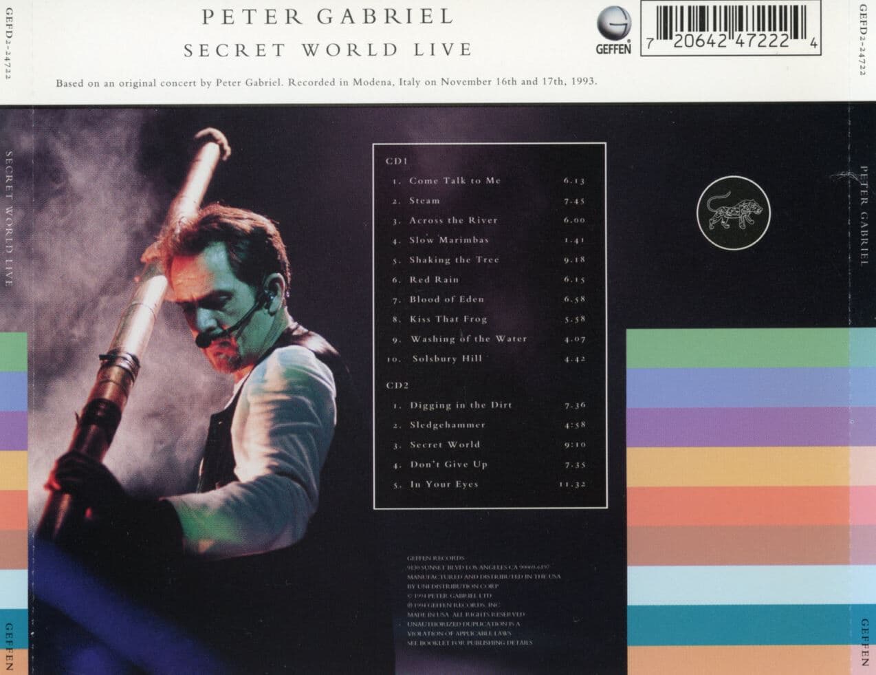 피터 가브리엘 - Peter Gabriel - Secret World Live 2Cds [U.S발매]