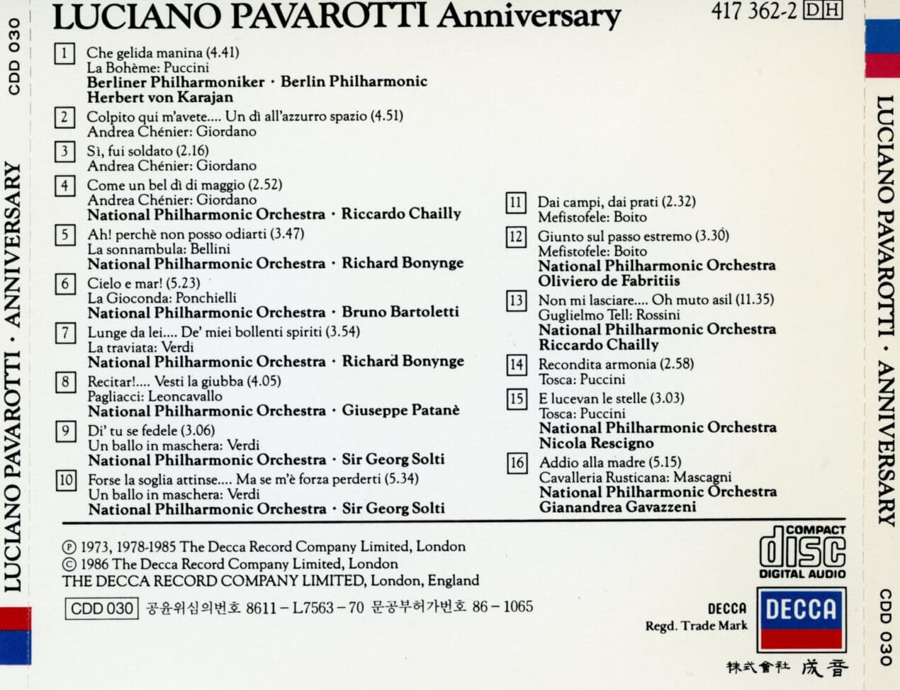 루치아노 파바로티 - Pavarotti - Anniversary