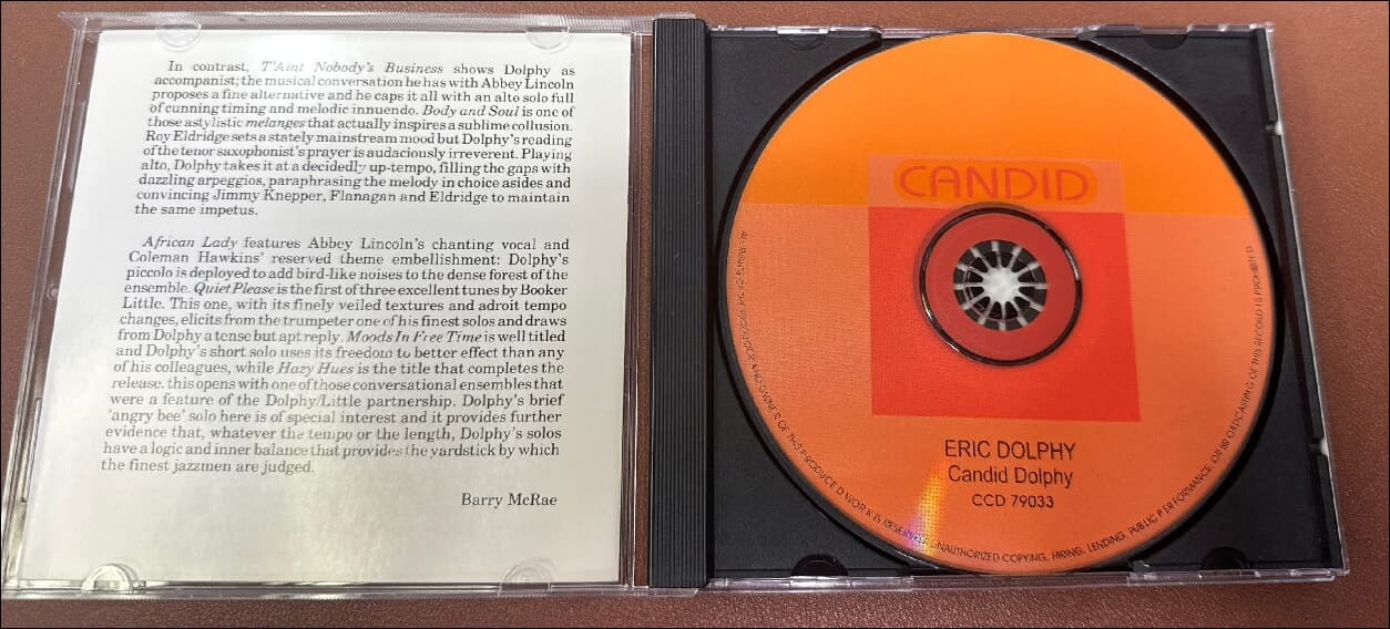 에릭 돌피 (Eric Dolphy) - Candid Dolphy (UK, Europe & US발매)