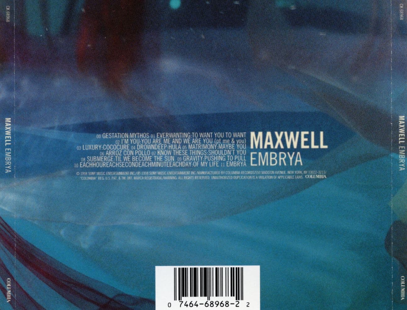 맥스웰 - Maxwell - Embrya [U.S발매]