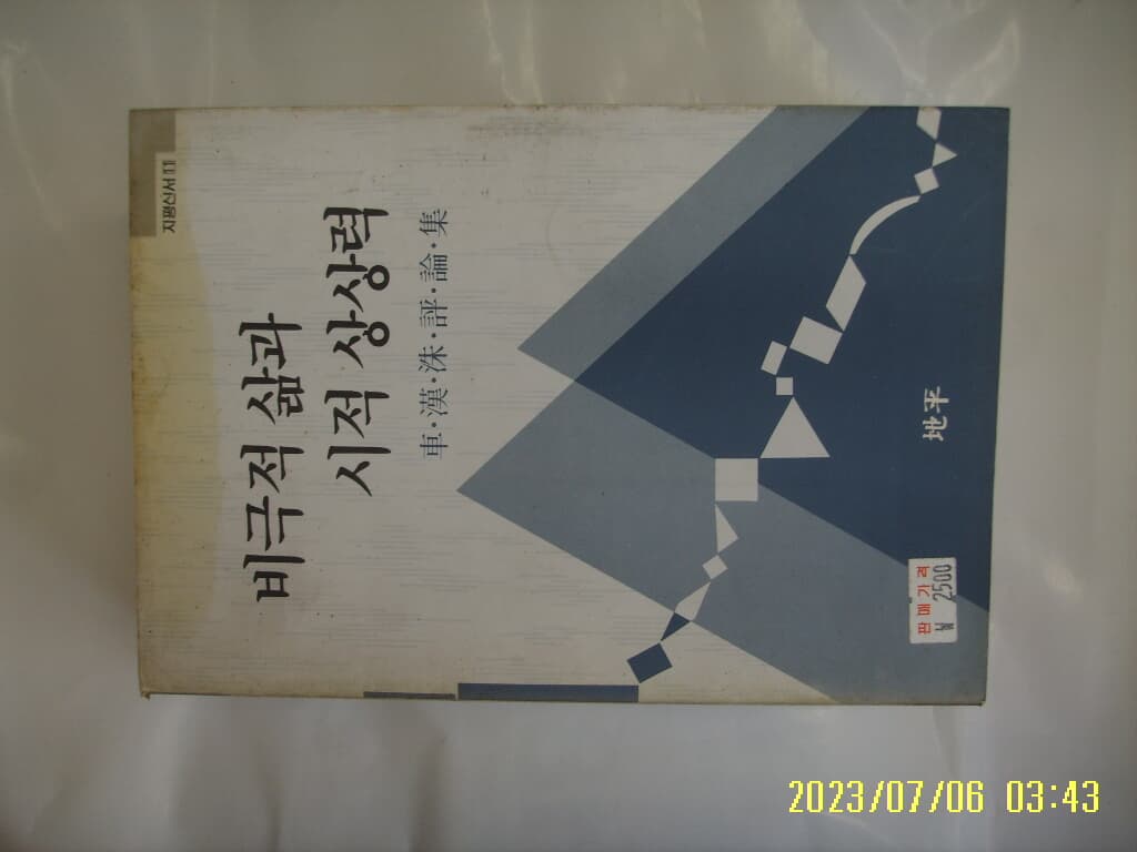 차한수 평론집 / 지평 / 비극적 삶과 시적 상상력 -92년.초판. 꼭 상세란참조