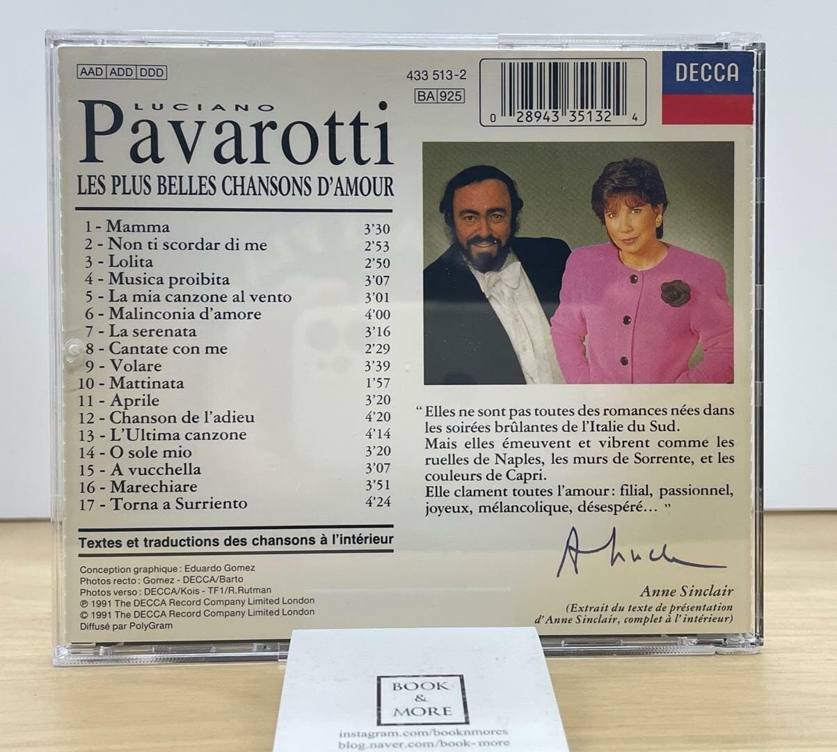 (수입CD) 파바로티 (Luciano Pavarotti) - Les Plus Belles Chansons D‘amour (영국발매) / 상태 : 최상 (설명과 사진 참고)