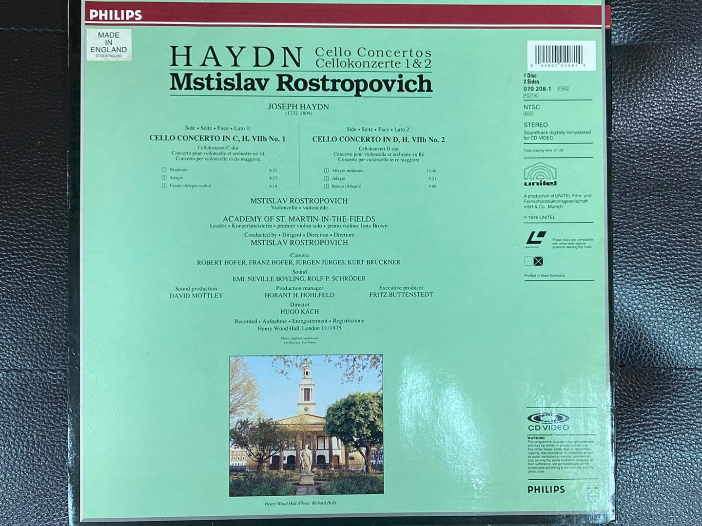 [LD] 로스트로포비치 - Rostropovich - Haydn Cello Concerto In C LD LD [독일발매]