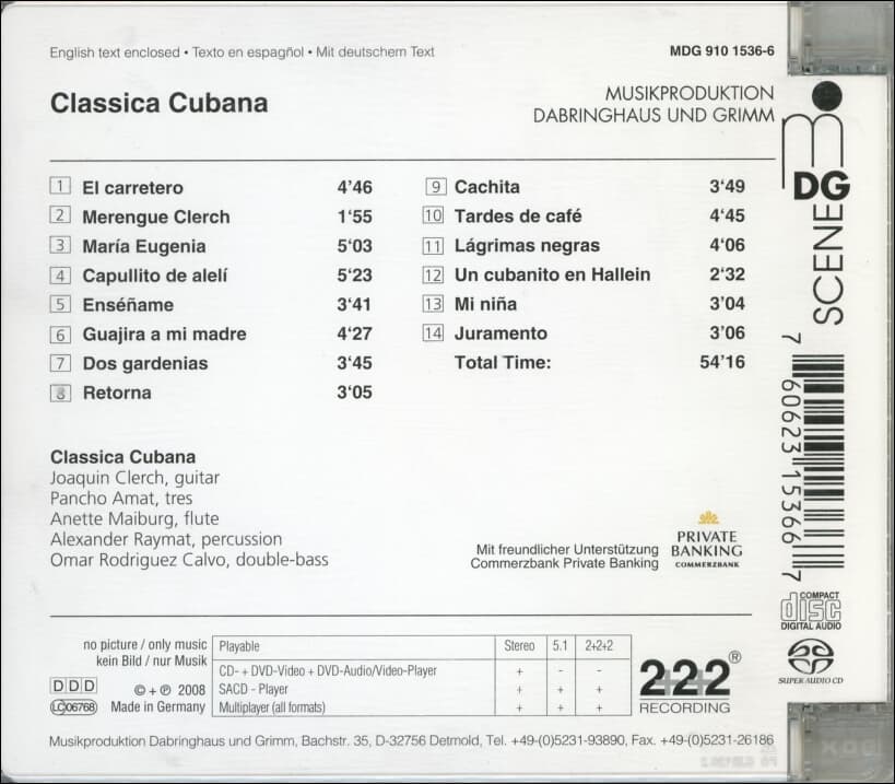 아네테 마이부르크 (Anette Maiburg) , 호아킨 클레르흐  (Joaquin Clerch) - 클래시카 쿠바나 (Classica Cubana)	 (SACD)(독일발매)