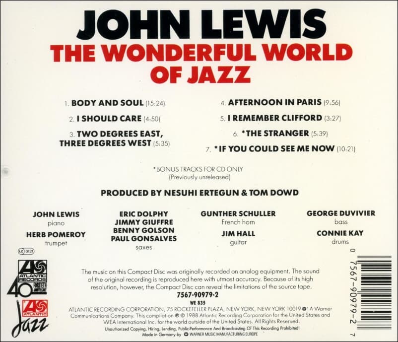 존 루이스 (John Lewis) - The Wonderful World Of Jazz(독일발매)
