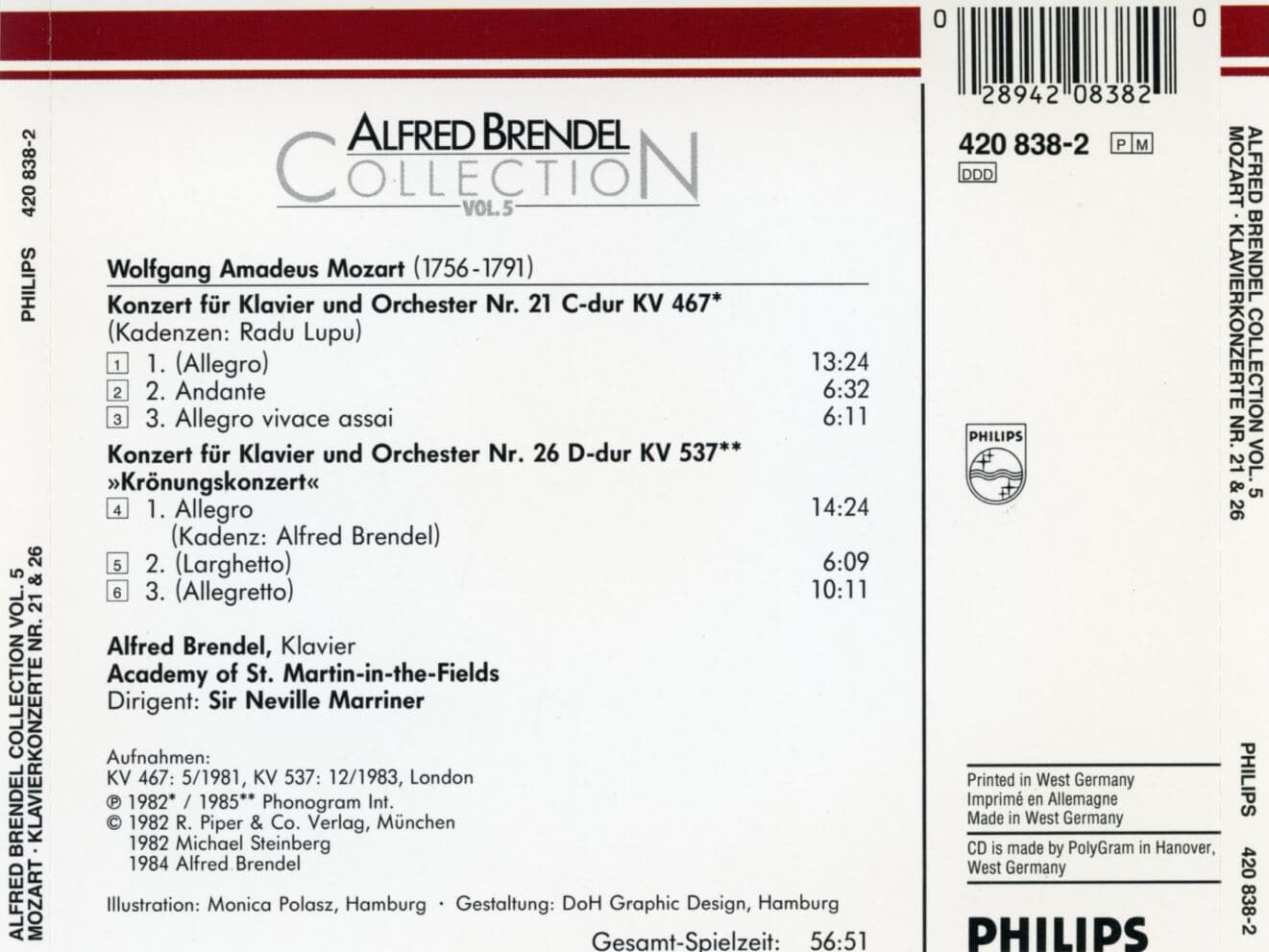 알프레드 브렌델 - Alfred Brendel - Mozart Klavierkonzerte Nr.21 C-Dur KV.467,Nr.26 D-Dur KV.537 [독일발매]