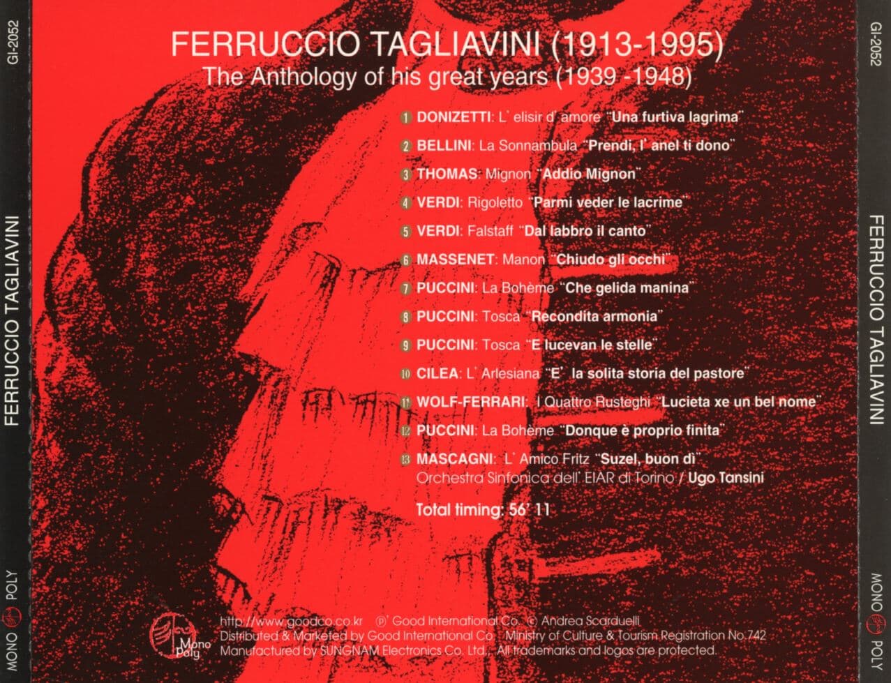 페루초 탈리아비니 - Ferruccio Tagliavini - Anthology of His Great Years 2Cds