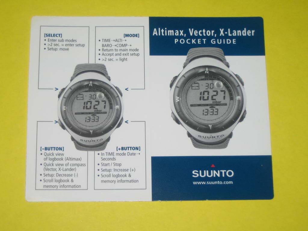 suunto vector manual 매뉴얼 순토 벡터 사용설명서