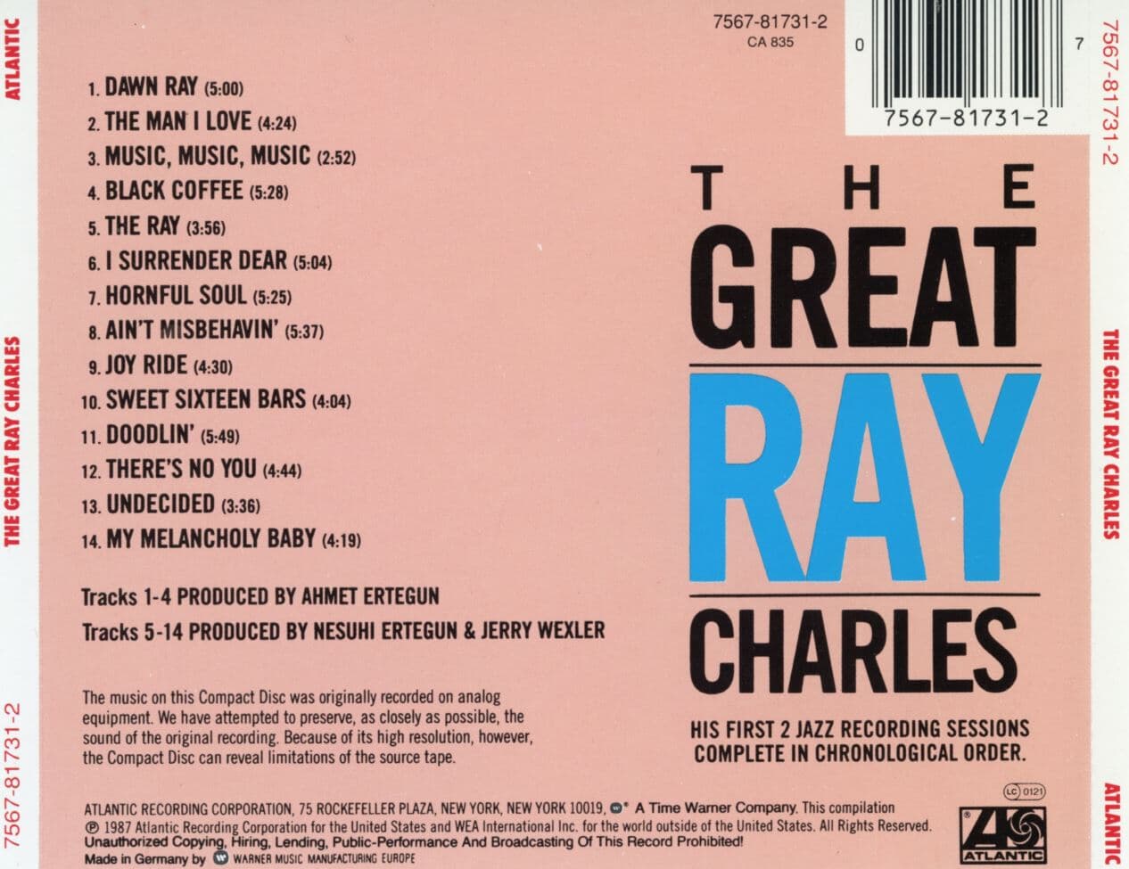 레이 찰스 - Ray Charles - The Great Ray Charles [독일발매]