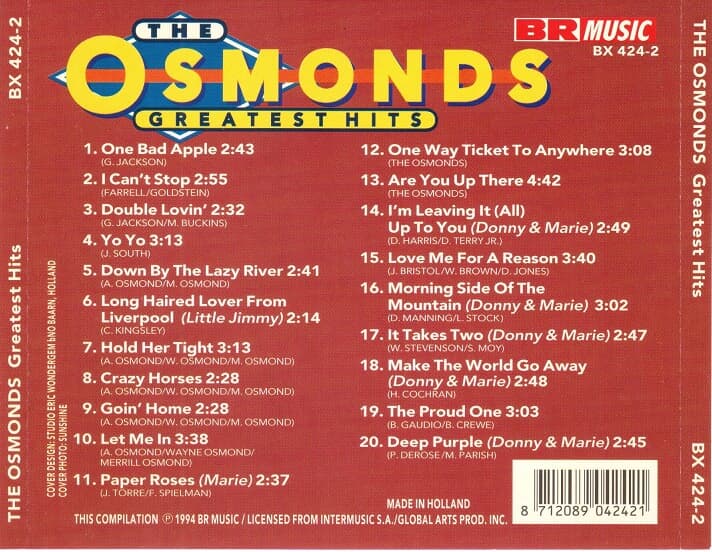 [수입] The Osmonds - Greatest Hits