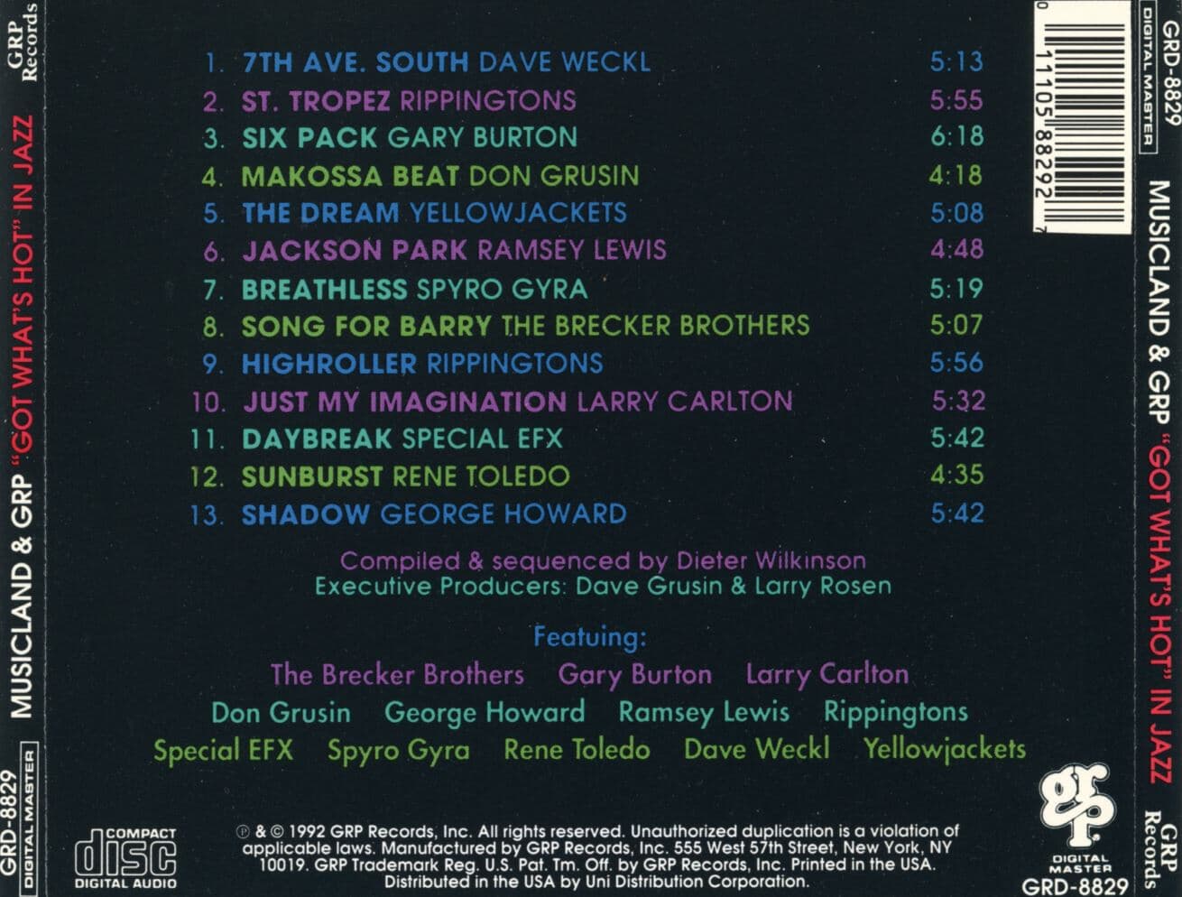래리 칼튼(V.A) - Larry Carlton - Musicland & GRP Got What's Hot In Jazz [U.S발매]