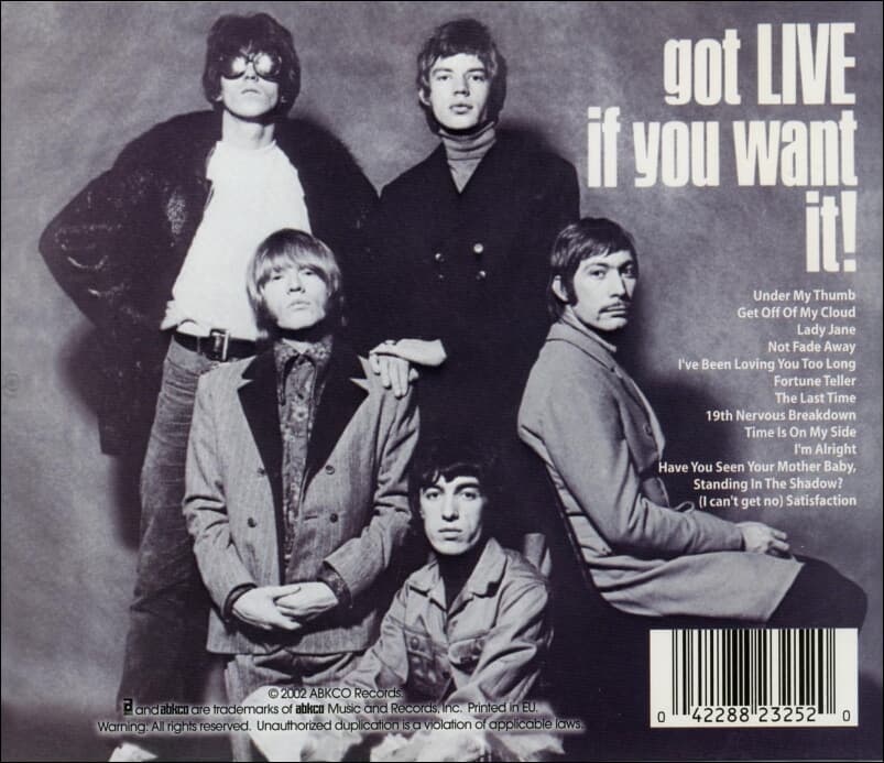 롤링 스톤스 (The Rolling Stones) - Got Live If You Want It!(EU발매)
