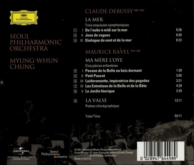 Debussy & Ravel : La Mer & Ma Mere L'Oye (어미 거위, 라 발스) - 정명훈 (Myung-Whun Chung) (EU발매) 