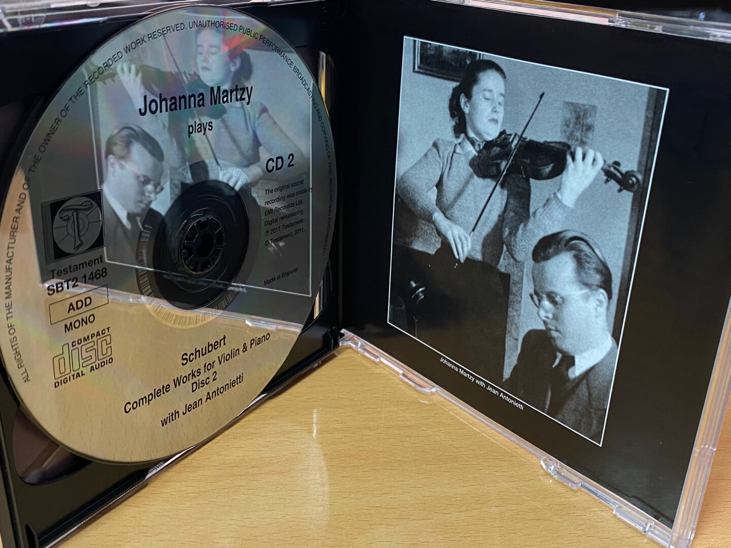 요한나 마르치 - Johanna Martzy - Schubert Complete Works For Violin & Piano 2Cds [U.K발매]