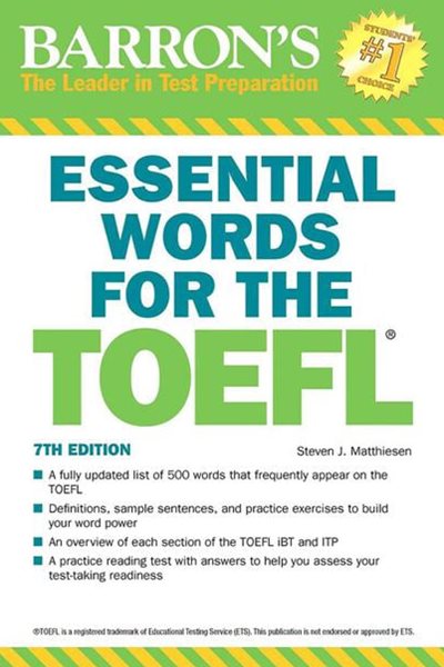 ESSENTIAL WORDS FOR THE TOEFL Test of English as a Foreign Language 7TH EDITION