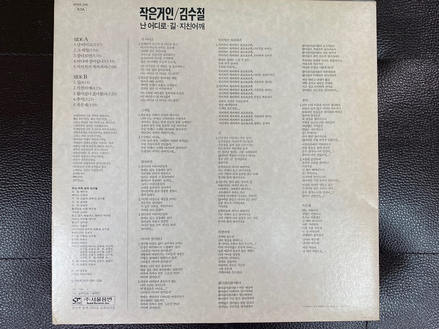 [LP] 김수철 - 8집 작은거인 김수철 (치키치키 차카차카) LP [서울음반 SPDR 250]