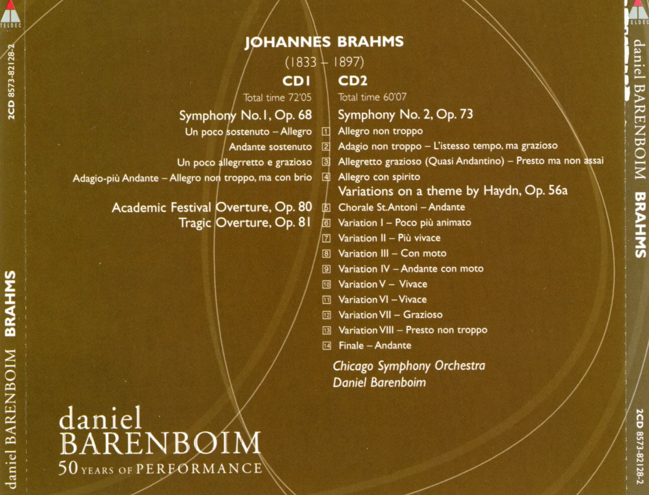 다니엘 바렌보임 - Daniel Barenboim - Brahms Symphonies Nos.1 & 2 2Cds [독일발매]