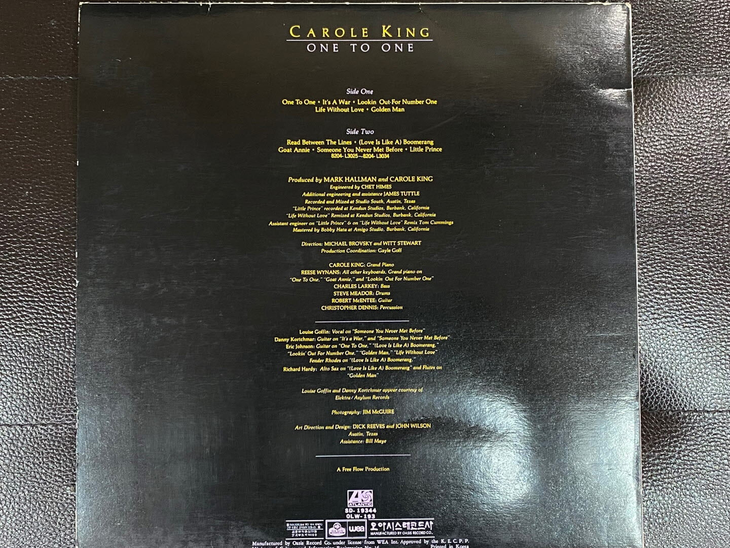 [LP] 캐롤 킹 - Carole King - One To One LP [오아시스-라이센스반]