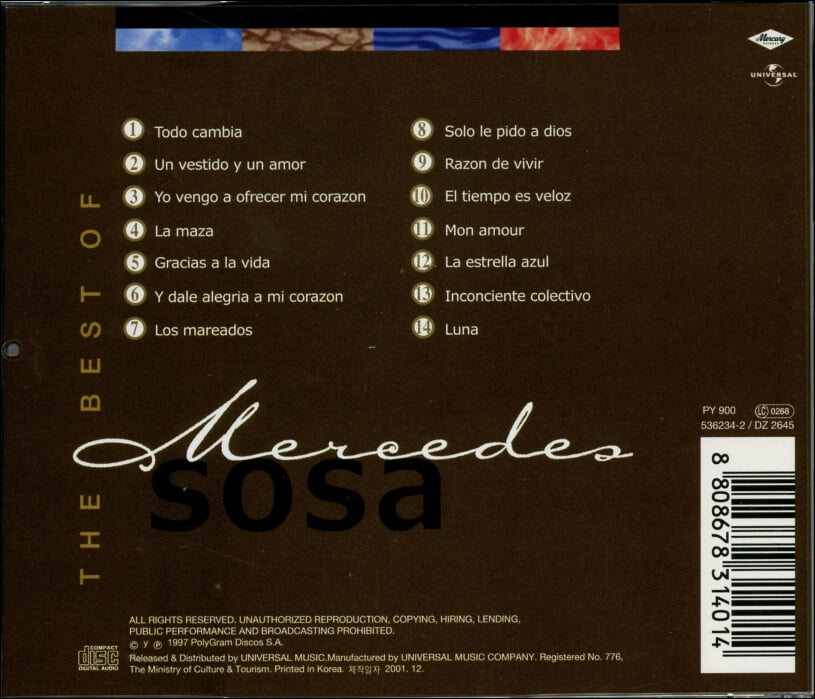 메르세데스 소사 (Mercedes Sosa) - The Best Of Mercedes Sosa