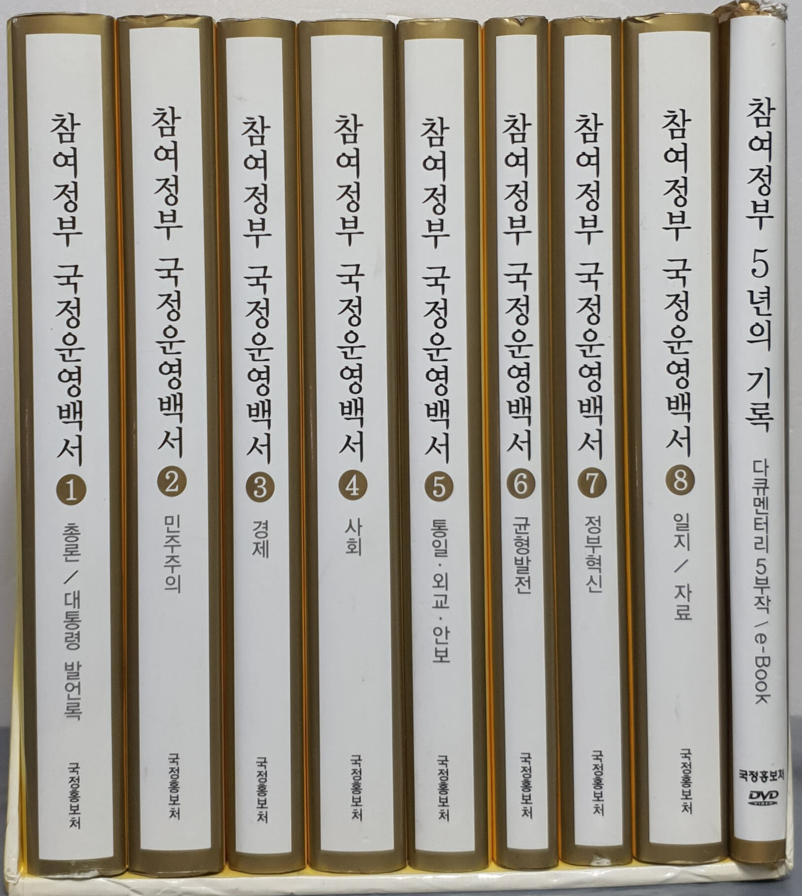 참여정부 국정운영백서 ( 1~8권 /DVD 7장 ) 세트