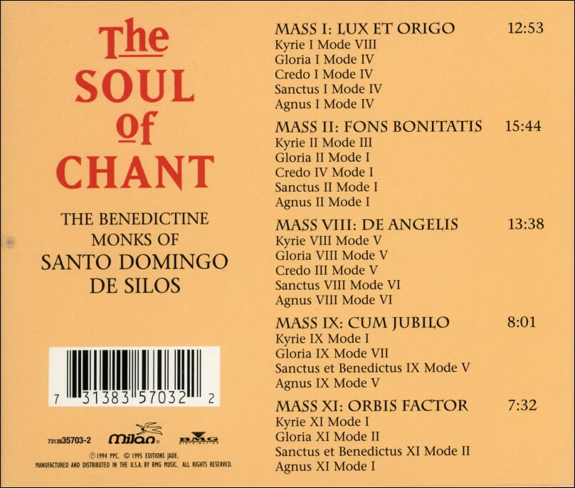 The Benedictine Monks Of Santo Domingo De Silos - The Soul Of Chant (찬트의 영혼)  (US발매)