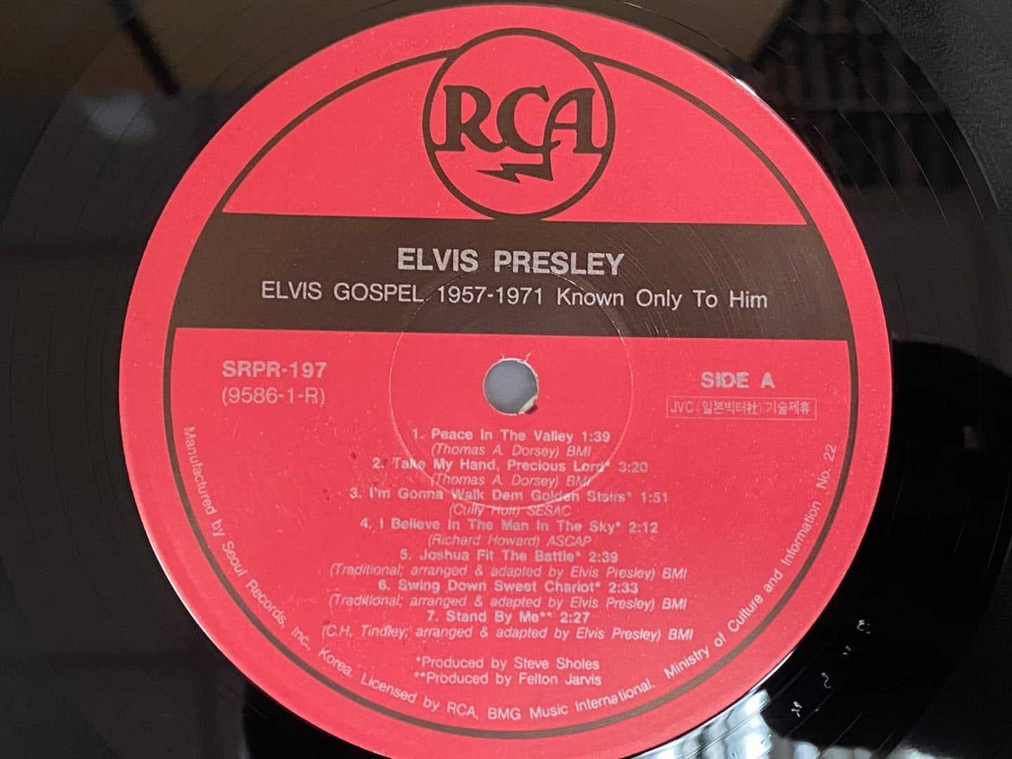 [LP] 엘비스 프레슬리 - Elvis Presley -  Elvis Gospel 1957-1971 Known Only To Him LP [서울-라이센스반]