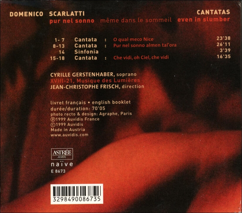 스카를라티 (Domenico Scarlatti) : 칸타타 (Cantatas) - 키릴 게르스텐하버(Cyrille Gerstenhaber)(유럽발매)