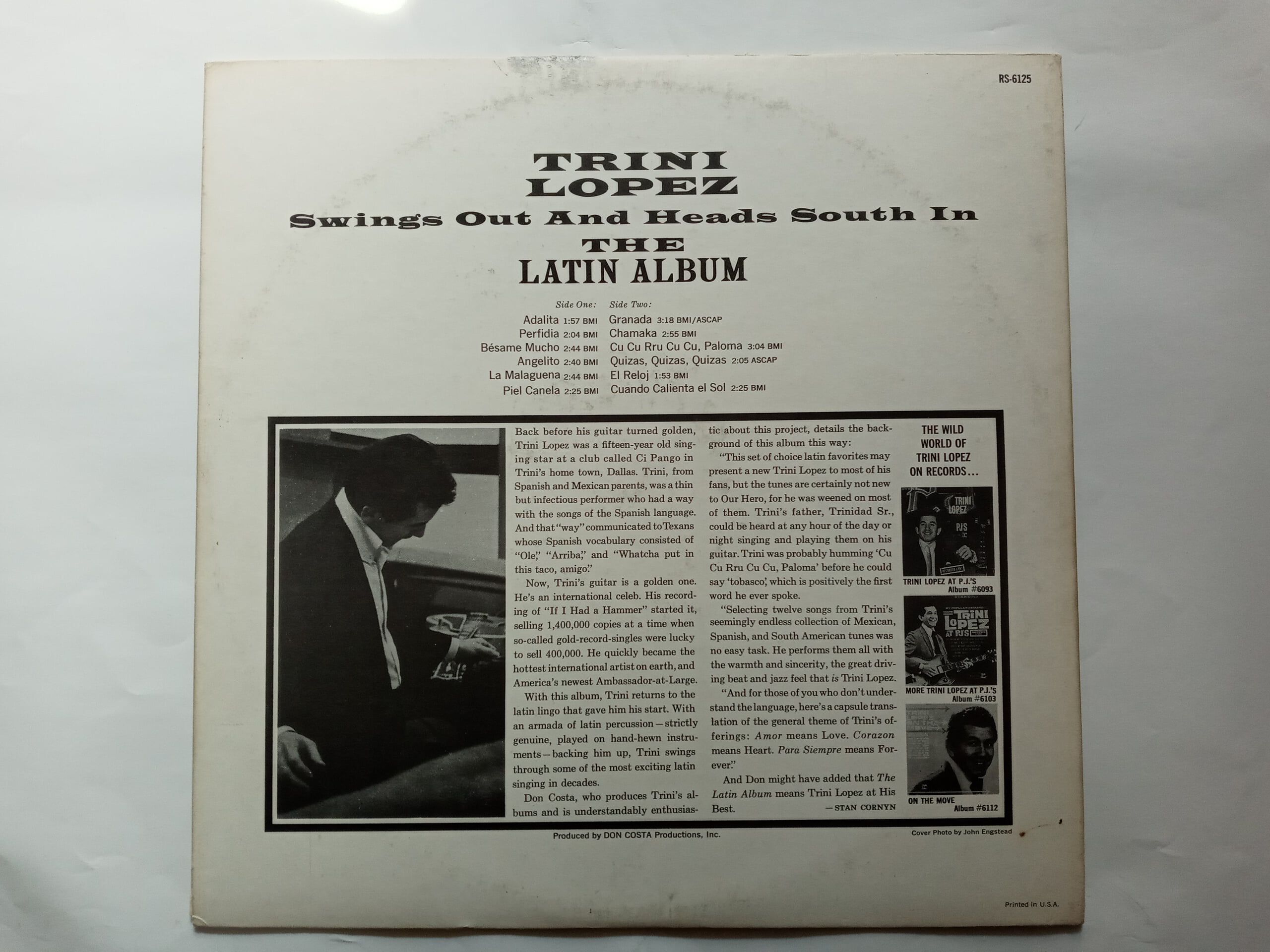 LP(수입) 트리니 로페즈 Trini Lopez: The Latin Album