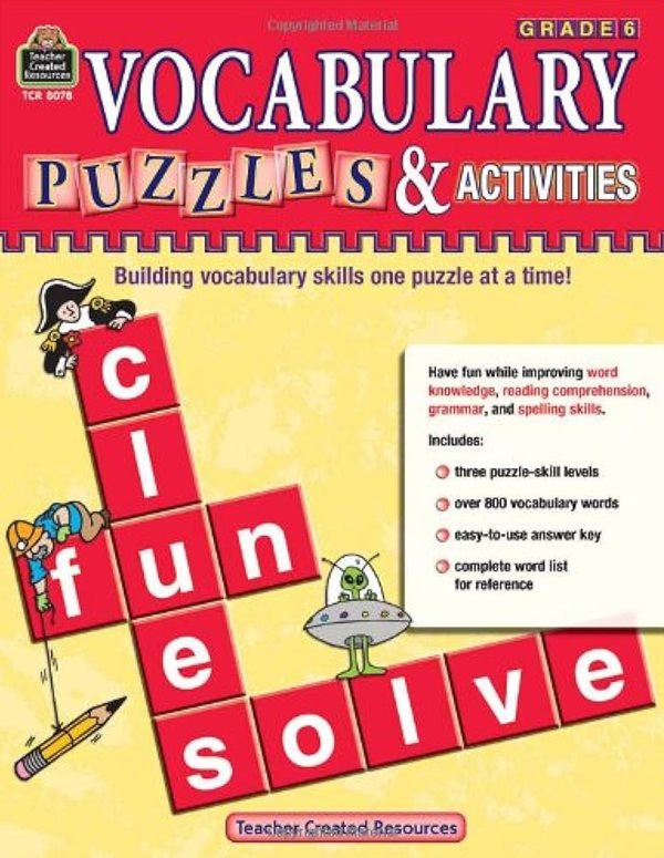 Vocabulary Puzzles & Activities, Grade 6 