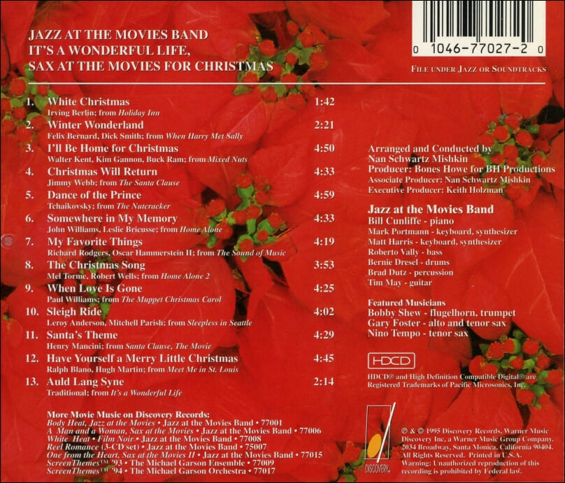 재즈 앳 더 무비스 밴드 (Jazz at the Movies Band) - It's A Wonderful Life (US발매)HDCD