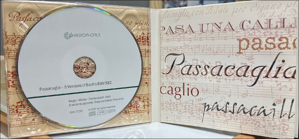 Bach : Passacaglia 파사칼리아 BWV 582 - 크리스티안 리에거 (Christian Rieger),브라이덴바흐 (Ernst Breidenbach)(독일발매)