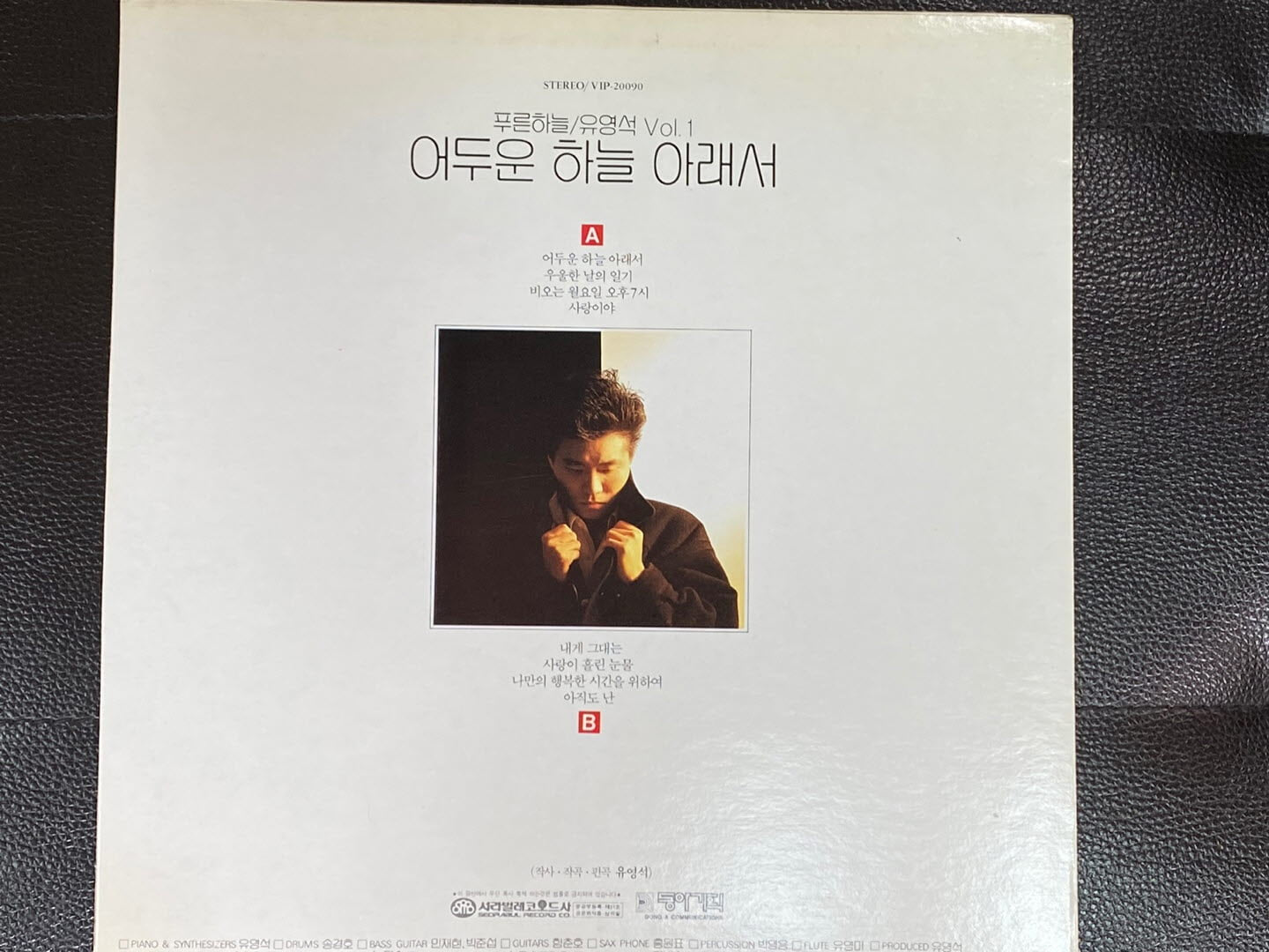 [LP] 유영석 - 1집 어두운 하늘 아래서 LP [서라벌 VIP-20090]