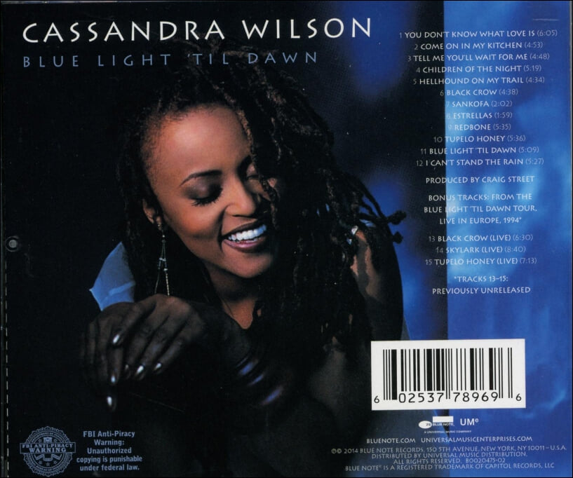 카산드라 윌슨 (Cassandra Wilson) - Blue Light 'Til Dawn(US발매)