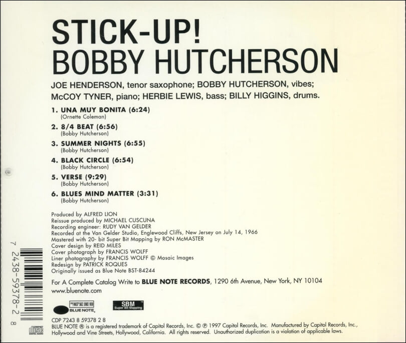 바비 허처슨 (Bobby Hutcherson) - Stick-Up!  (US발매)