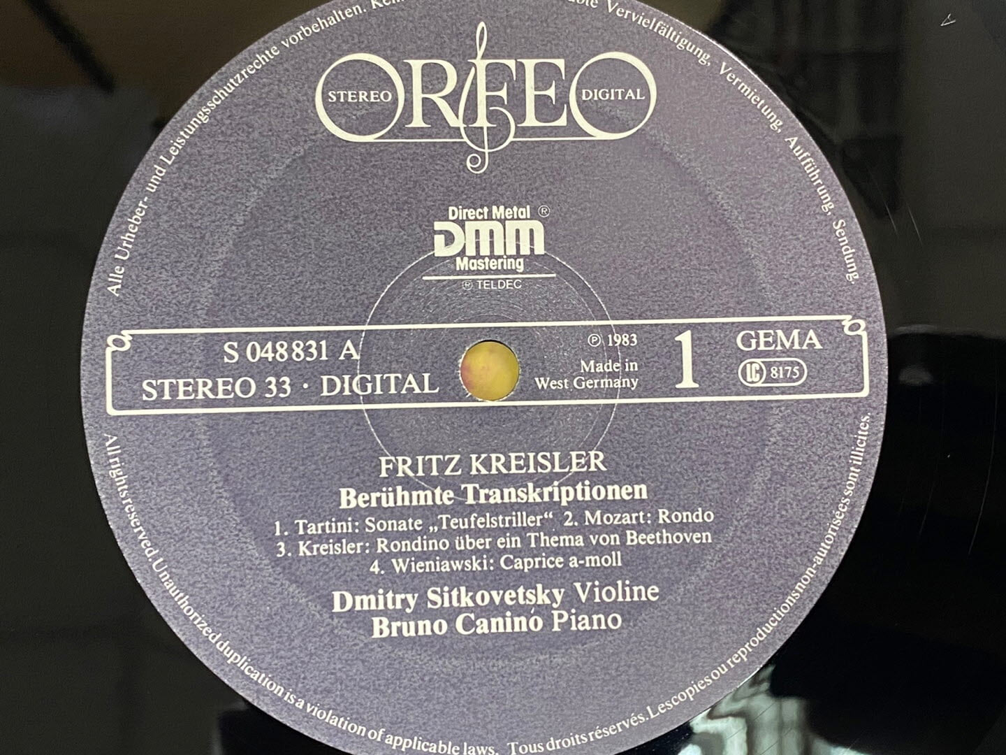 [LP] 드미트리 시트코베츠키 - Dmitry Sitkovetsky - Fritz Kreisler Transkriptionen LP [독일반]