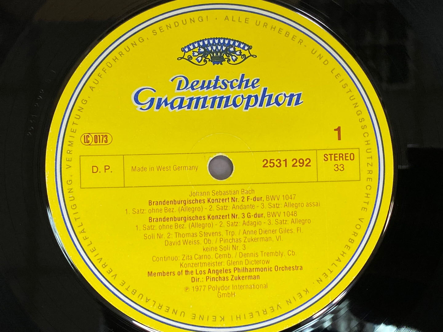 [LP] 핀커스 주커만 - Pinchas Zukerman - Bach Brandenburg Concertos Nos.2,3,5 LP [독일반]