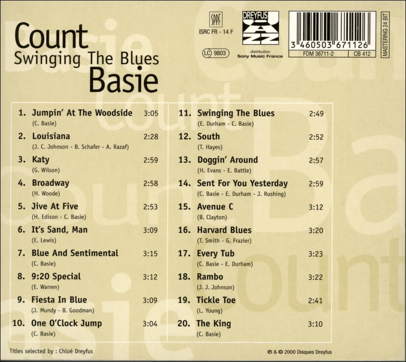 카운트 베이시 (Count Basie) - Swinging The Blues(France 발매)