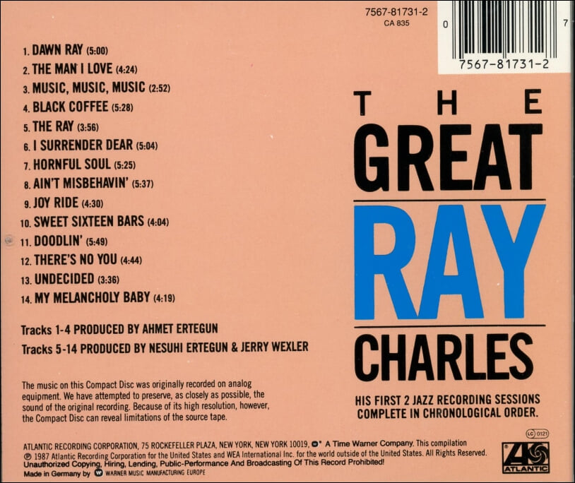 레이 찰스 (Ray Charles) - The Great Ray Charles(독일발매)