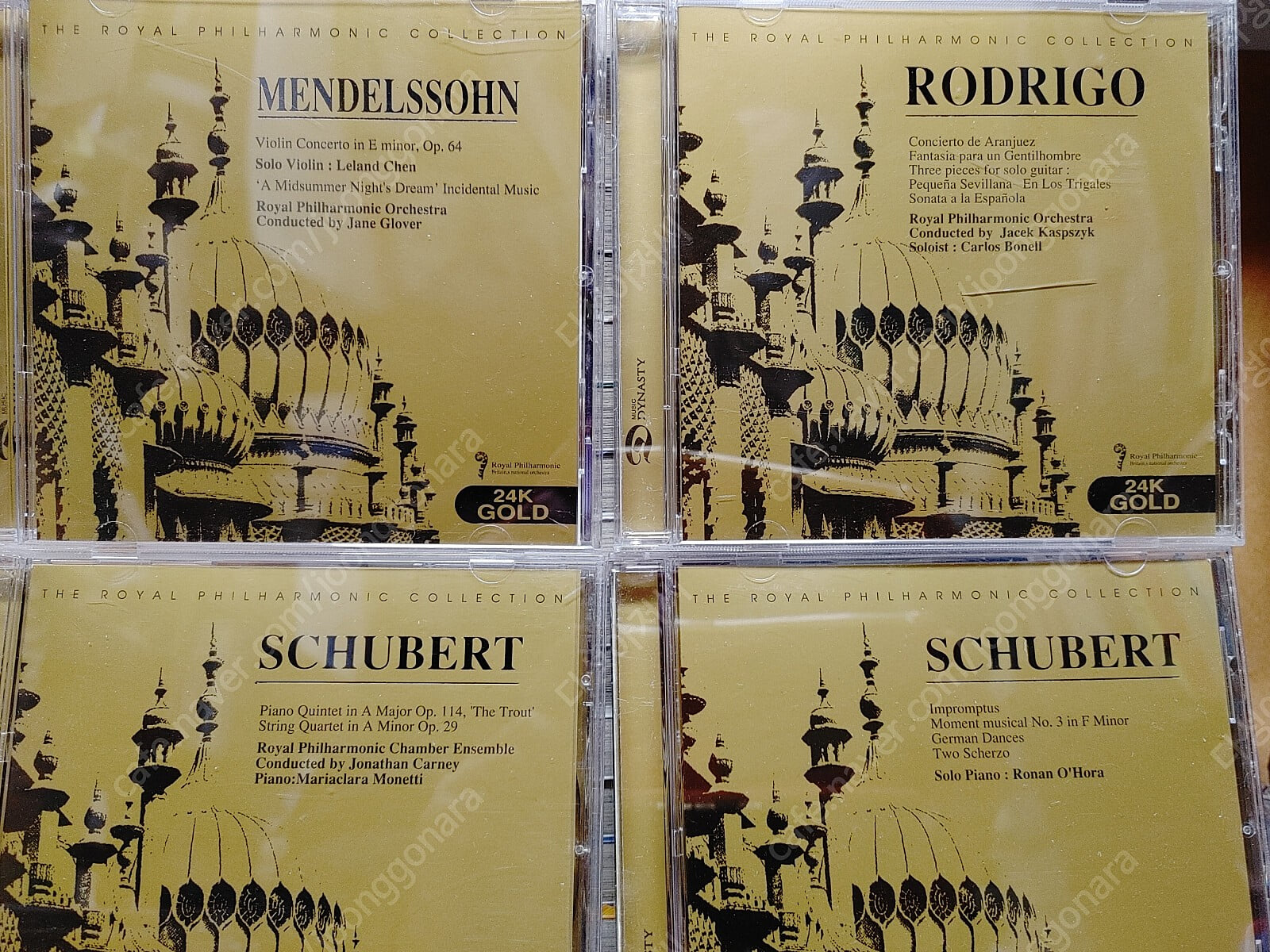 로열 필하모닉 오케스트라 컬렉션 CD- RODRIGO/MAHLER/TCHIKOVSKY/TCHIKOVSKY /CHOPIN/ CHOPIN/MENDELSSOHN/MENDELSSOHN/SCHUBERT/SCHUBERT/(합9개) -희귀본THE ROYAL PHILHARMONIC COLLECTION  (24K GOLD)  사진참