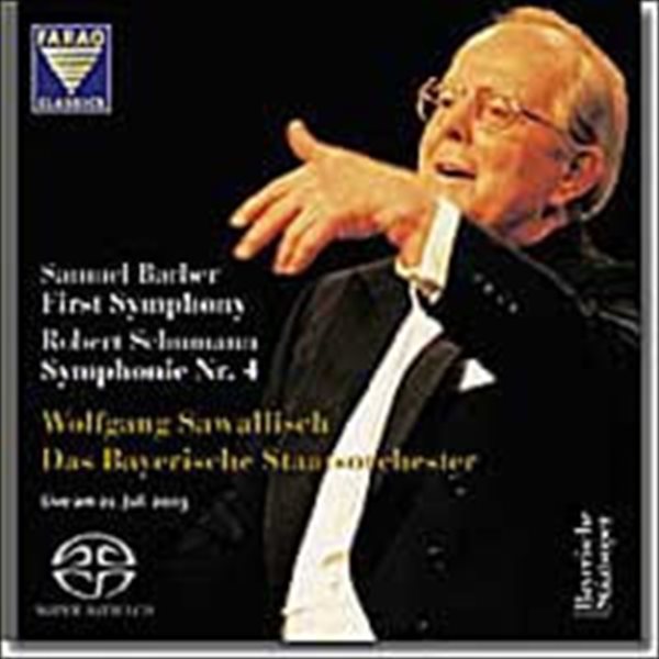 [SACD] Wolfgang Sawallisch / 바버 : 교향곡 1번 &amp; 슈만 : 교향곡 4번 (SACD Hybrid/수입/S108019))